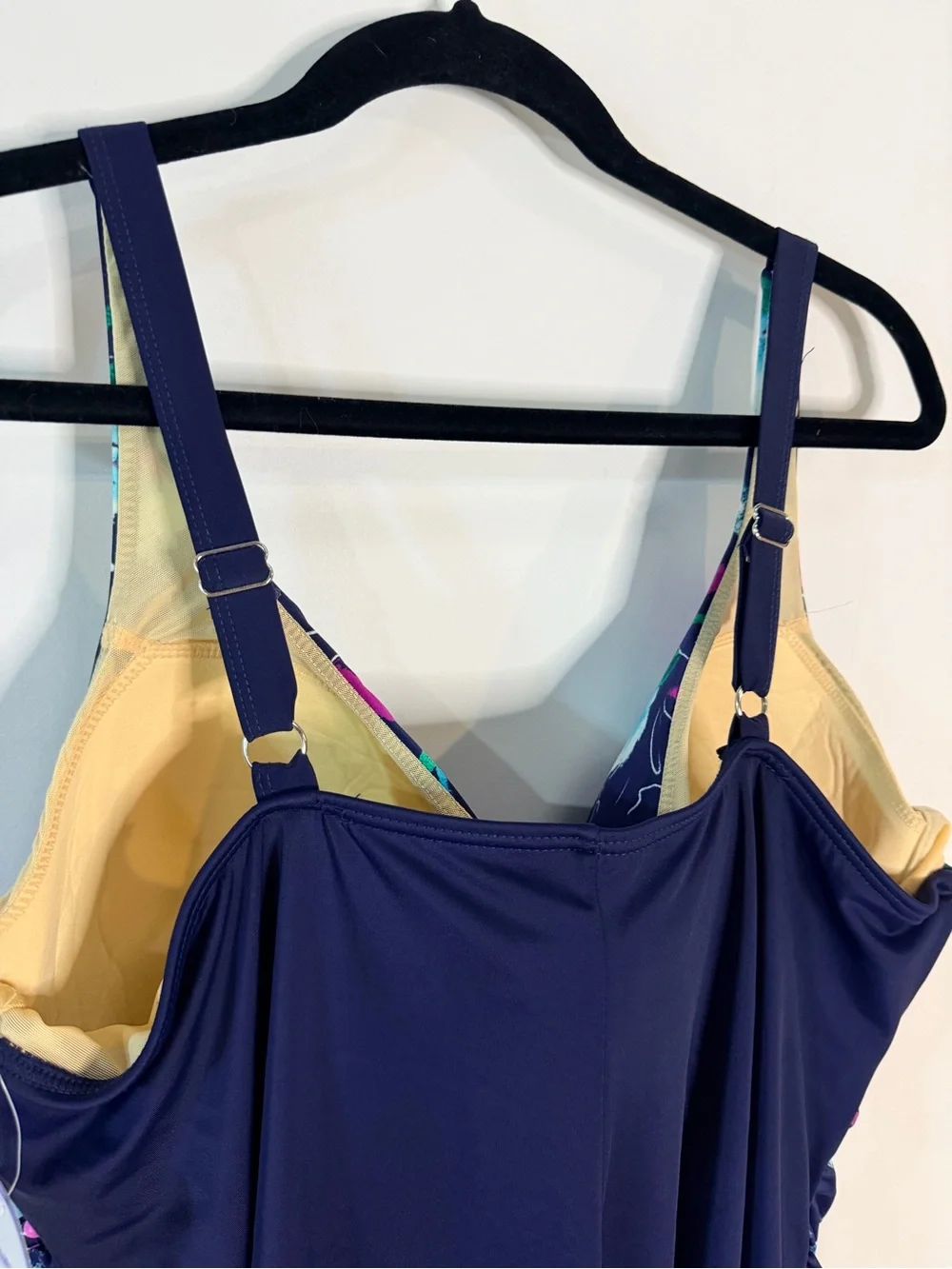 Swimsuits for All Floral Tank‎ Swimdress pink and navy